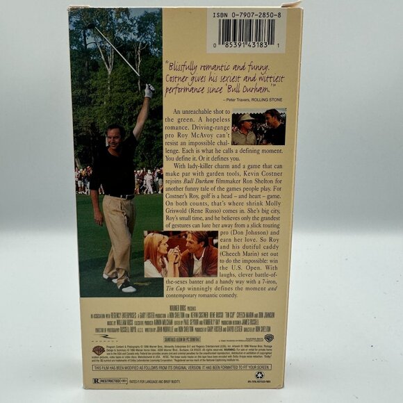 Tin Cup VHS 1996 Kevin Costner Rene Russo Romantic Comedy - Picture 2 of 3